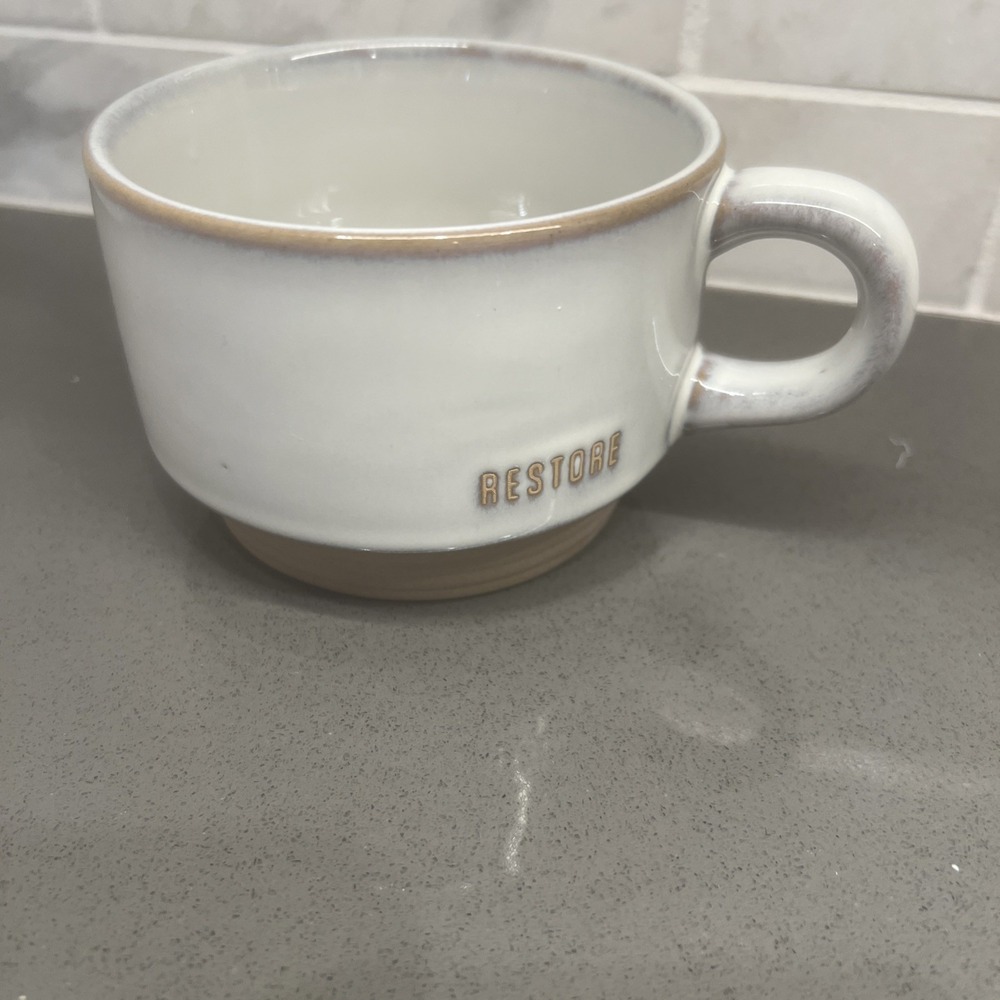 Hearth and Hand Magnolia Mug " restore " Stoneware Coffee & Tea Mug Farmhouse 🔥